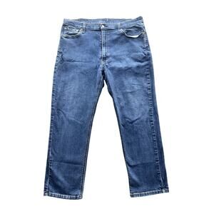 Levis 541 Athletic Fit Jeans Mens 42x30 Blue Denim Stretch Tapered Big Size
